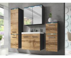 Ensemble CLEMENCE à leds - meubles de salle de bain - Finition bois