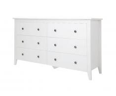 Commode ELEONORE - 6 tiroirs - MDF laqué - Blanc