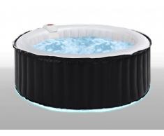 SPA gonflable 4 personnes B-LIGHT à leds 4 couleurs - D180*H65 cm - 130 buses d'air - Blanc et Noir
