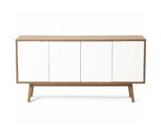Buffet design scandinave ALSKAR chêne et blanc 160 cm