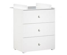 Commode à langer 3 tiroirs Basic boules blancs,