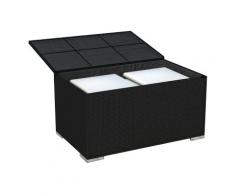 Coffre de jardin résine tressée noire,