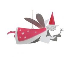 Lampe enfant suspension Fée blanche et framboise,