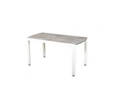 Table de balcon extensible Ticao blanc et béton ciré LES JARDINS,
