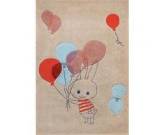 Tapis enfant beige Balloon rabbit par Shinzi Katoh, 110 x 160 cm