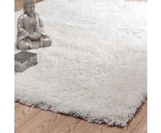 Tapis à poils longs en tissu écru 140 x 200 cm POLAIRE
