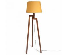 Lampadaire trépied en bois MOUTARDE