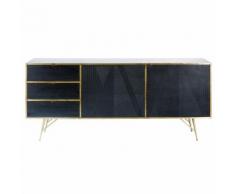 Buffet enfilade 2 portes 3 tiroirs en manguier massif noir Jagger