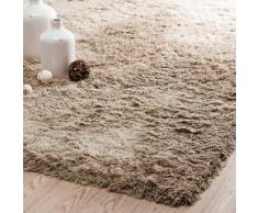 Tapis à poils longs en tissu beige 160 x 230 cm INUIT