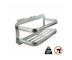 Etagère de salle de bain en aluminium - Fixation sans perçage - L. 30 cm