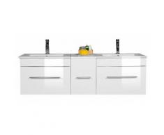 Meuble salle de bain double vasque Roma blanc brillant