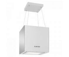 Klarstein Hotte aspirante îlot suspension plafond LED Verre réfléchissant -blanc