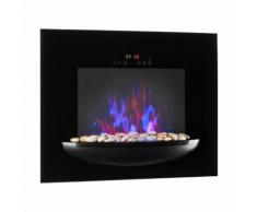 Klarstein brasero cheminée murale électrique 1800 W simulation de flammes - noir
