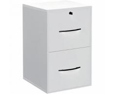 Classeur monobloc 2 tiroirs pour dossiers suspendus MT International Elégance 69 (H) x 42 (L) x 44 (P) cm Blanc