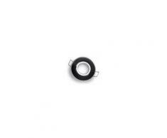Spot encastrable et orientable 45° rond aluminium noir brossé pour ampoule MR11 / Gu4