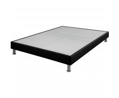 Alinéa Sommier tapissier imitation cuir noir ALINEA 15cm (140x190cm)