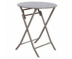 Table de balcon pliante ronde Greensboro Taupe Jardin