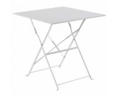 Table de balcon pliante carrée Camargue Blanche Jardin
