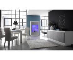 gdegdesign Salle à manger complète LED laqué blanc mat et béton ciré - Dov