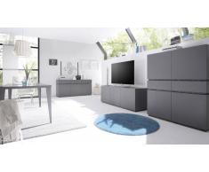 gdegdesign Salle à manger complète laquée gris mat - Ivo