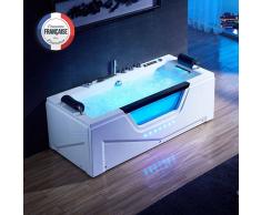 Distribain Baignoire Balnéo rectangulaire Océanie whirlpool 40 jets + massage des cervicales