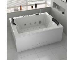 Distribain Baignoire balnéo rectangulaire Elle&Lui; 40 jets