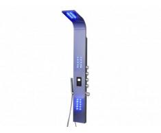SHOWER DESIGN Colonne de douche balnéo thermostatique à leds CHAKRA IV - lecteur MP3 et radio - 20*165cm - Argent