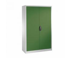 armoire à outils à portes battantes, gris et vert, p600mm,