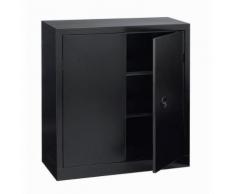 armoire à portes battantes gris l 100 x h 100,
