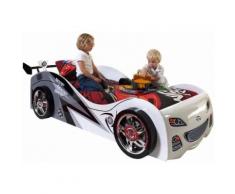 Lit design voiture 90x200 cm en MDF coloris blanc