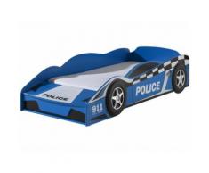 Lit enfant design voiture de police 70x140 cm coloris bleu