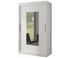 Armoire contemporaine à 2 portes coulissantes 150 cm coloris blanc