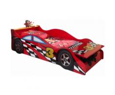 Lit enfant voiture design 70x140 cm coloris rouge