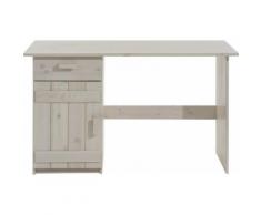 Bureau pour enfant 124 cm en pin massif coloris blanc