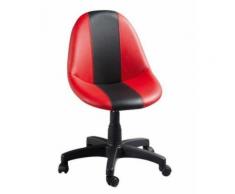 Chaise de bureau pivotante coloris rouge et noir