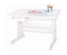 Bureau enfant 109 cm en bois massif coloris blanc