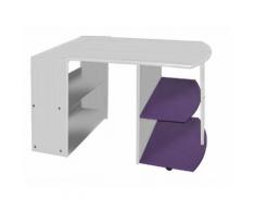 Bureau enfant en pin massif coloris Blanc Lasure et lilas