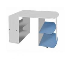 Bureau enfant en pin massif coloris Blanc Lasure et baby bleu