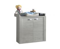Commode bébé coloris chêne blanc