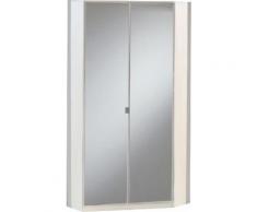 Armoire d'angle 95x198 cm à 2 portes avec miroir coloris blanc