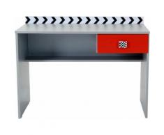 Bureau enfant design formule1 coloris gris et rouge