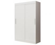 Armoire contemporaine à 2 portes coulissantes 180 cm coloris blanc