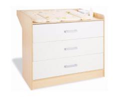 Commode à langer 100 cm en bois massif coloris blanc crème