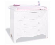 Commode à langer 99 cm en MDF coloris blanc