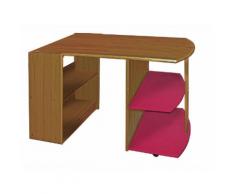 Bureau enfant en pin massif coloris Antique et fuchsia