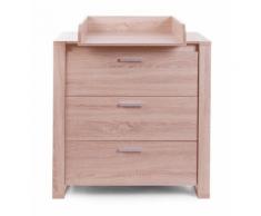Commode à langer design coloris chêne clair