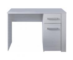 Bureau enfant design 115 cm à 1 porte et 1 tiroir coloris blanc