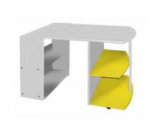 Bureau enfant en pin massif coloris Blanc Lasure et Jaune