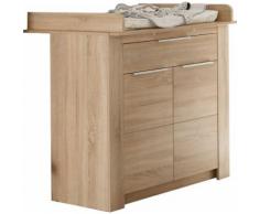 Commode à langer coloris chêne sonoma