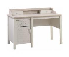 Bureau enfant 133 cm avec 3 tiroirs + 1 porte coloris blanc